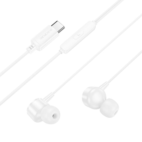 Borofone Earphones BM94 Sonar with microphone Type C (DAC) white