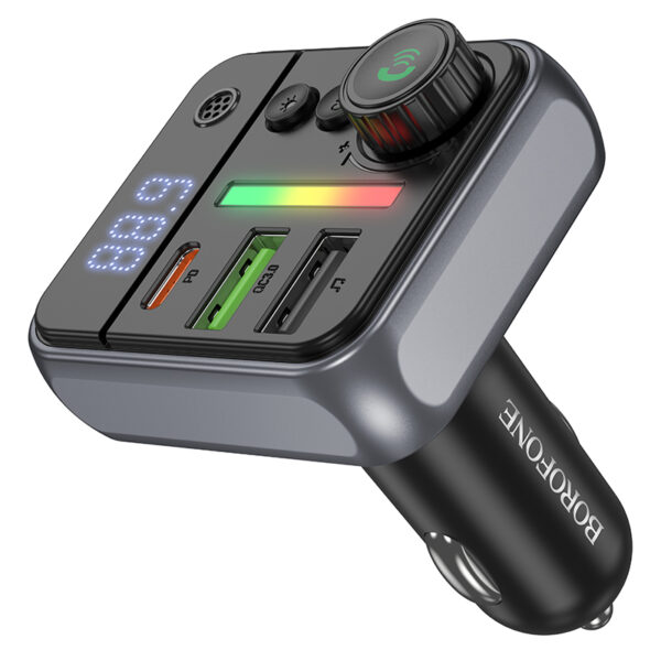 Borofone Transmitter FM BC50 Ascenso MP3, Bluetooth - 2xUSB + Type C - QC 3.0 PD 38W black