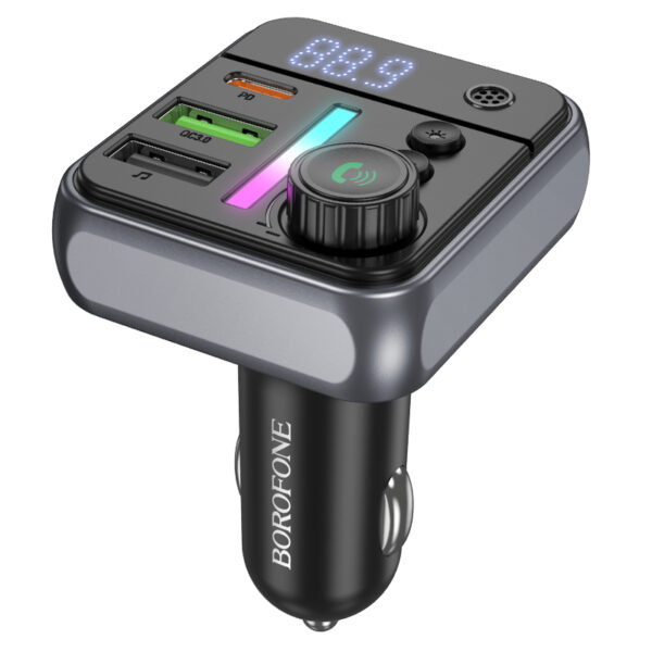 Borofone Transmitter FM BC50 Ascenso MP3, Bluetooth - 2xUSB + Type C - QC 3.0 PD 38W black