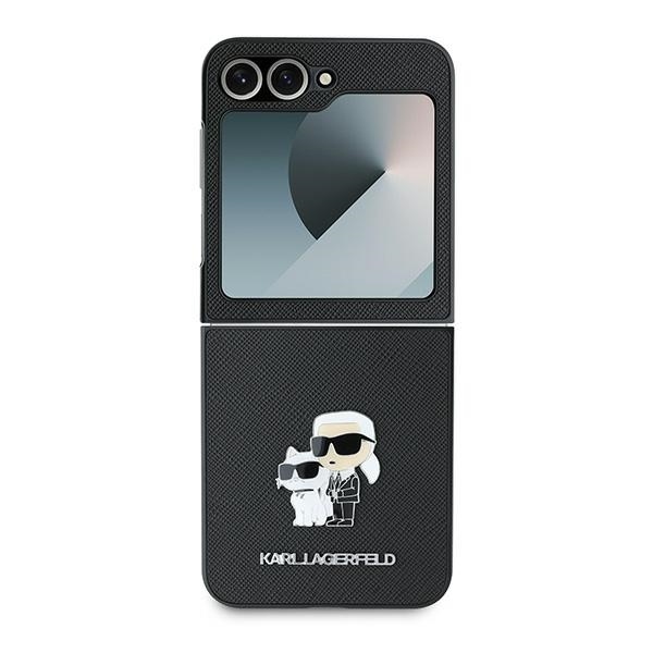 Original Case KARL LAGERFELD Saffiano Metal Pin KLHCZF6SAPKCNPK for Samsung Galaxy Z Flip 6 black