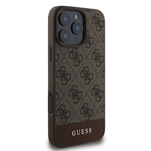 Original Case GUESS hardcase 4G Bottom Stripe GUHCP16LG4GLBR for Iphone 16 Pro brown
