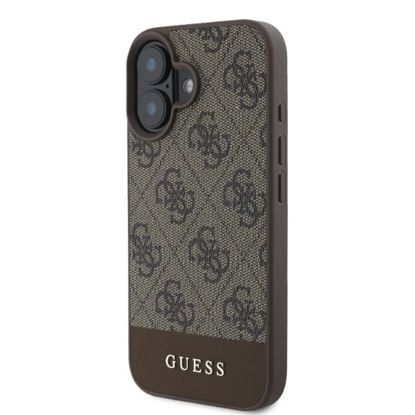 Original Case GUESS hardcase 4G Bottom Stripe GUHCP16SG4GLBR for Iphone 16 brown
