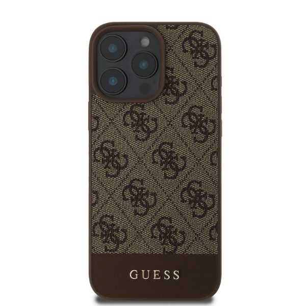 Original Case GUESS hardcase 4G Bottom Stripe GUHCP16XG4GLBR for Iphone 16 Pro Max brown