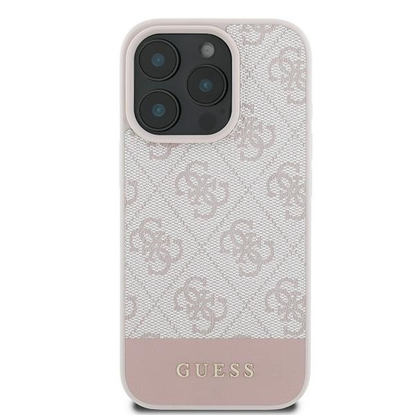 Original Case GUESS hardcase 4G Bottom Stripe GUHCP16XG4GLPI for Iphone 16 Pro Max pink