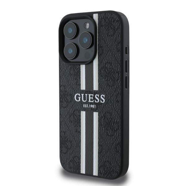 Original Case GUESS hardcase 4G Printed Stripes MagSafe GUHMP16LP4RPSK for Iphone 16 Pro black