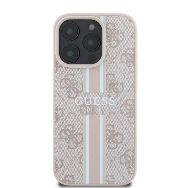 Original Case GUESS hardcase 4G Printed Stripes MagSafe GUHMP16LP4RPSP for Iphone 16 Pro pink