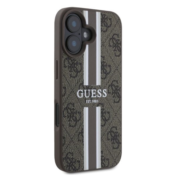 foto_add-289946 Original Case GUESS hardcase 4G Printed Stripes MagSafe GUHMP16SP4RPSW for Iphone 16 brown