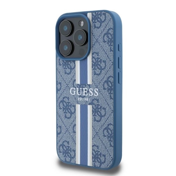Original Case GUESS hardcase 4G Printed Stripes MagSafe GUHMP16XP4RPSB for Iphone 16 Pro Max blue
