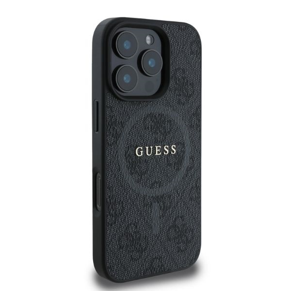 Original Case GUESS hardcase 4G Ring Classic Logo MagSafe GUHMP16LG4GFRK for Iphone 16 Pro black