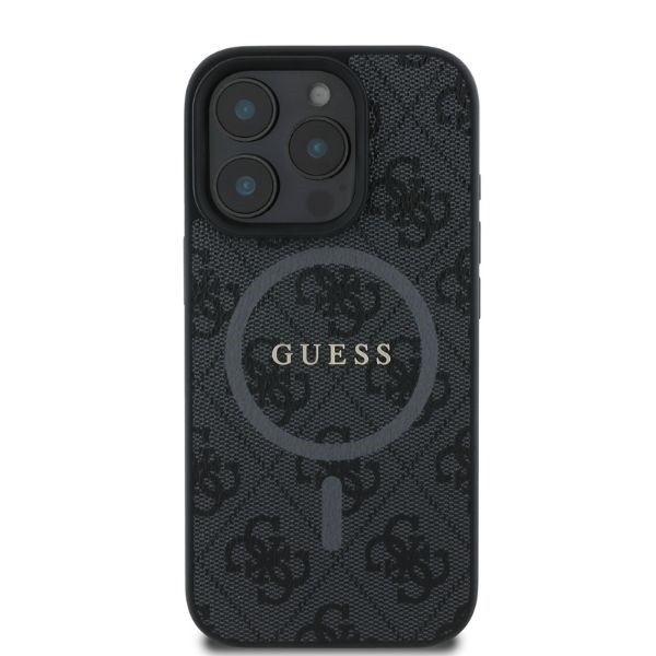 Original Case GUESS hardcase 4G Ring Classic Logo MagSafe GUHMP16LG4GFRK for Iphone 16 Pro black