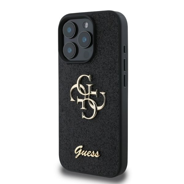 Original Case GUESS hardcase Fixed Glitter Big 4G GUHCP16LHG4SGK for Iphone 16 Pro black
