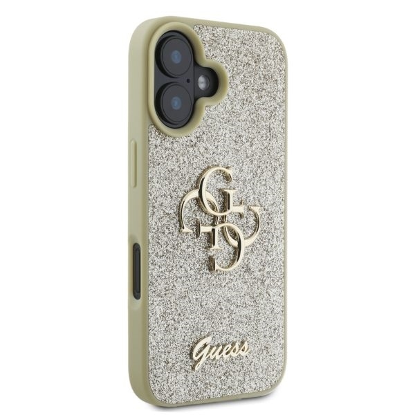 Original Case GUESS hardcase Fixed Glitter Big 4G GUHCP16SHG4SGD for Iphone 16 gold