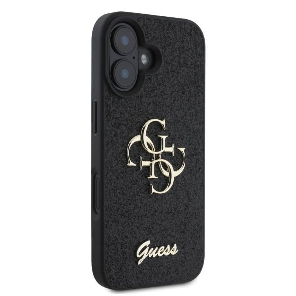 Original Case GUESS hardcase Fixed Glitter Big 4G GUHCP16SHG4SGK for Iphone 16 black