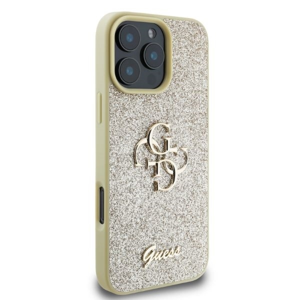 Original Case GUESS hardcase Fixed Glitter Big 4G GUHCP16XHG4SGD for Iphone 16 pro Max gold