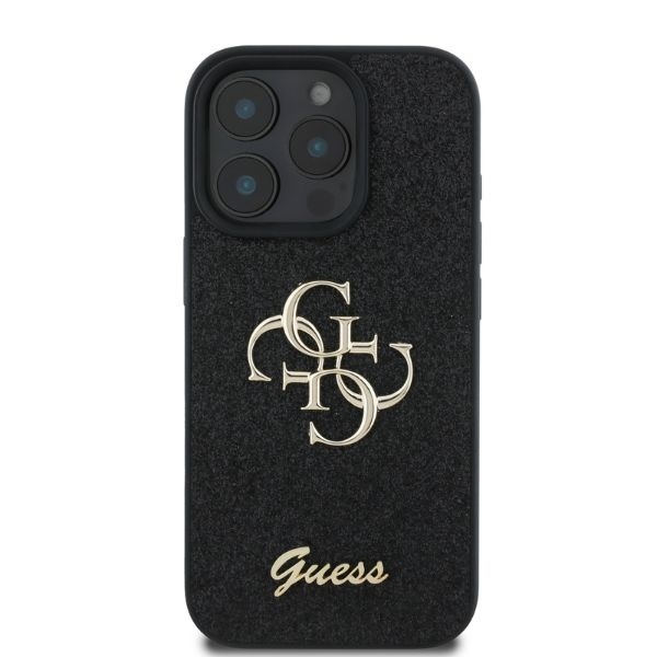 Original Case GUESS hardcase Fixed Glitter Big 4G GUHCP16XHG4SGK for Iphone 16 Pro Max black