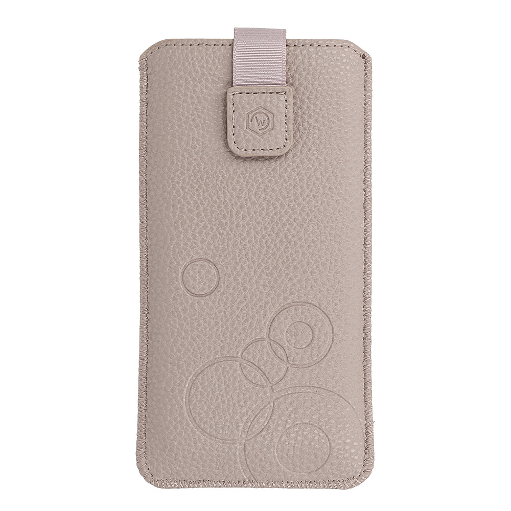 WONDER Deko Pouch Case (Size L) for Iphone 13 Mini/12 Mini/SE 2020/2022/7/8 cappuccino