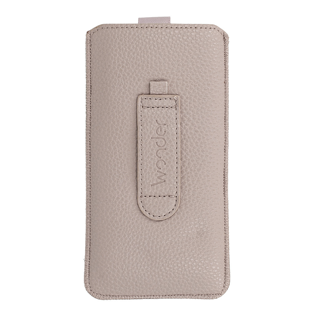 WONDER Deko Pouch Case (Size L) for Iphone 13 Mini/12 Mini/SE 2020/2022/7/8 cappuccino