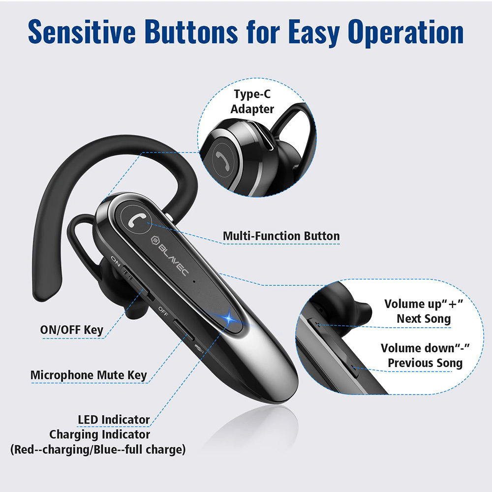 Blavec Bluetooth Headset Adventure 5 (BHAD5-B) black