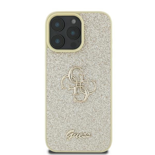 Original Case GUESS hardcase Fixed Glitter Big 4G GUHCP16LHG4SGD for Iphone 16 Pro gold