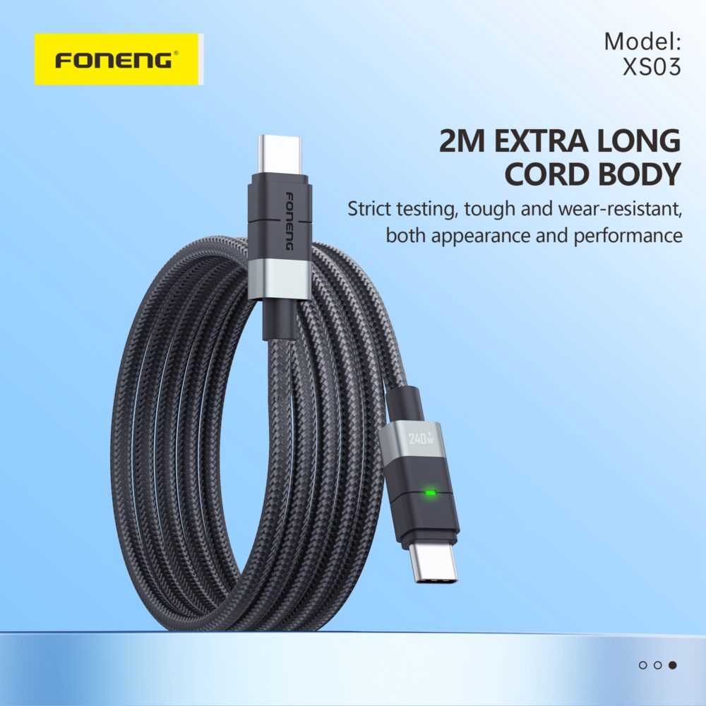 Foneng Cable XS03 - Type C to Type C - PD 240W 2 metres black