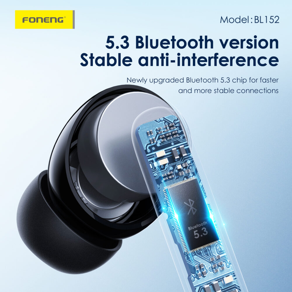 Foneng Bluetooth Earphones TWS BL152 ANC+ENC noise cancelling black
