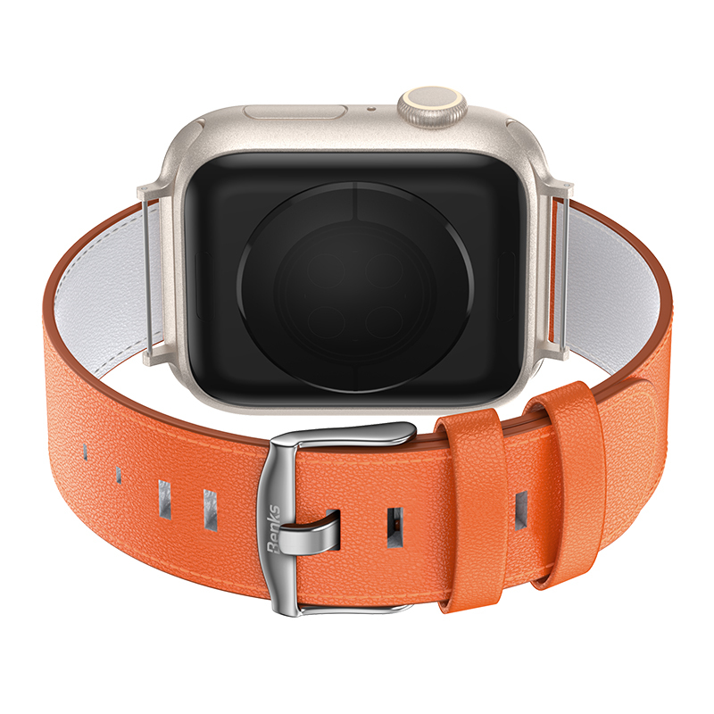 Benks Vintage Leather Watch Band for Apple Watch 42/44/45/49 orange