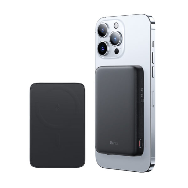 Benks Power bank 10000mAh MP07 - USB + Type C - magnetic with induction charging black