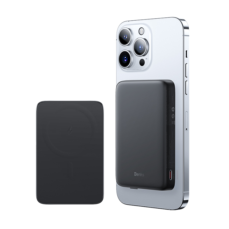 Benks Power bank 10000mAh MP07 - USB + Type C - magnetic with induction charging black