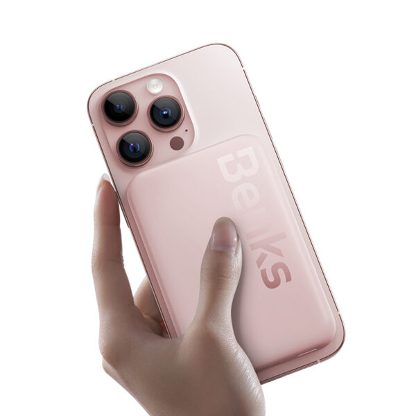 Benks Power bank 6000mAh MP10 - Type C - magnetic with induction charging pink