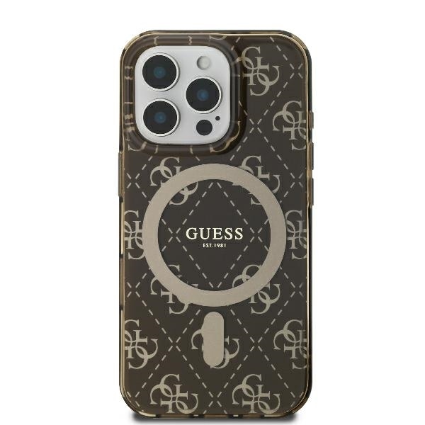 Original Case GUESS IML 4G Background Magsafe GUHMP16XH4DTEW for Iphone 16 Pro Max brown