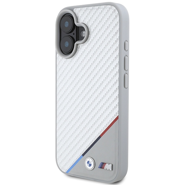 foto_add-292920 Original Case BMW M Carbon Tricolor Line Magsafe BMHMP16S23PUDTS for Iphone 16 Grey