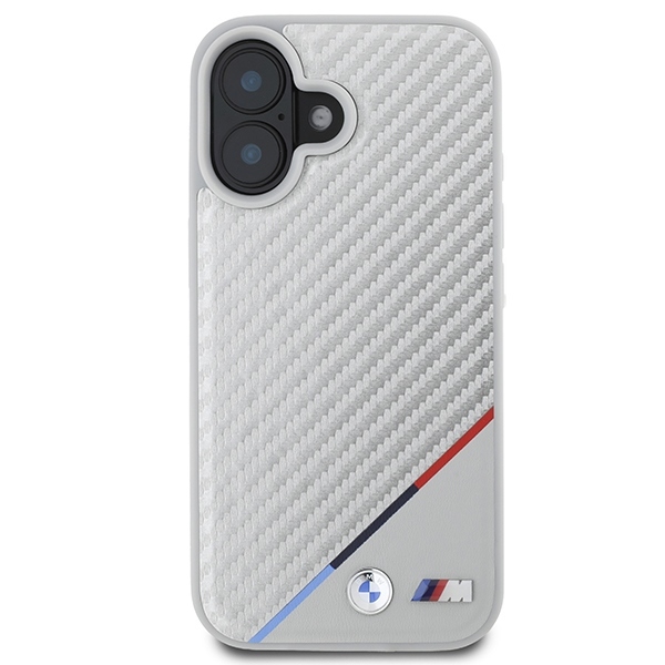 foto_add-292921 Original Case BMW M Carbon Tricolor Line Magsafe BMHMP16S23PUDTS for Iphone 16 Grey
