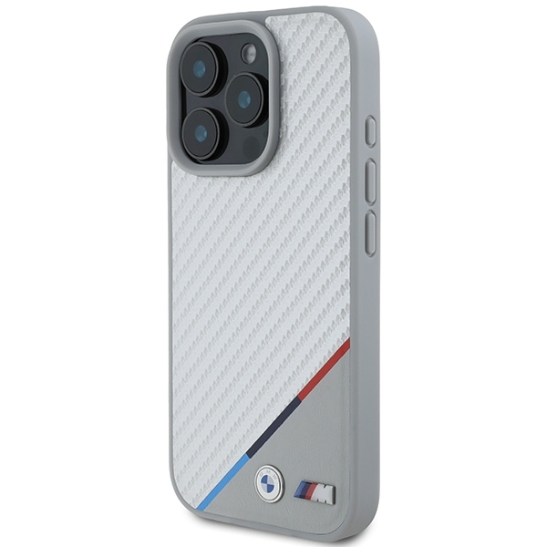 foto_add-293083 Original Case BMW M Carbon Tricolor Line Magsafe BMHMP16L23PUDTS for Iphone 16 Pro Grey