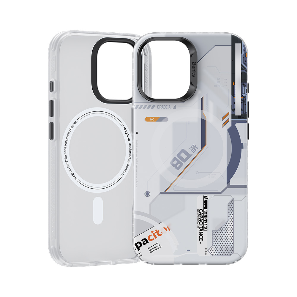 Benks Magnetic Mecha Series Case for Iphone 16 Plus white