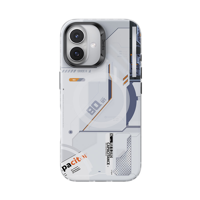 Benks Magnetic Mecha Series Case for Iphone 16 Plus white