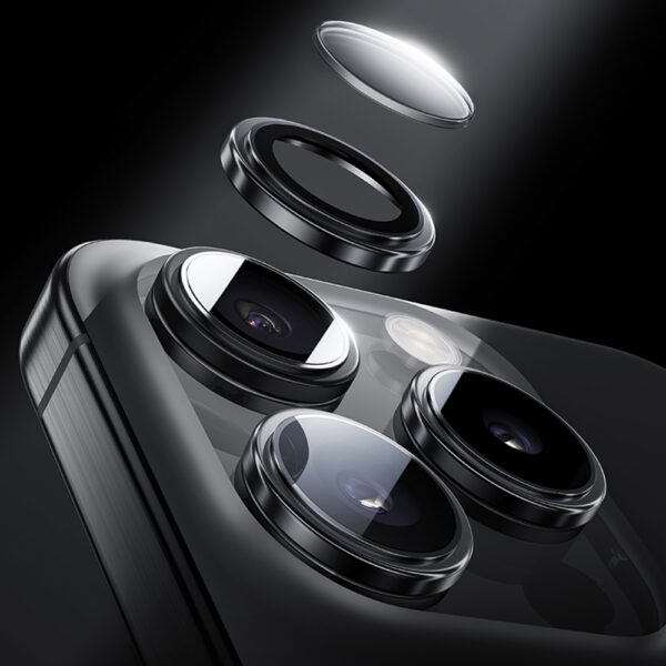 Benks Tempered glass Glass Warrior Lens Protector on camera for Iphone 16 Pro/16 Pro Max (lens 3 pieces) black
