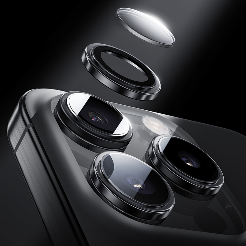 Benks Tempered glass DR Sapphire Lens Protector on camera for Iphone 16/16 Plus (lens 2 pieces) black
