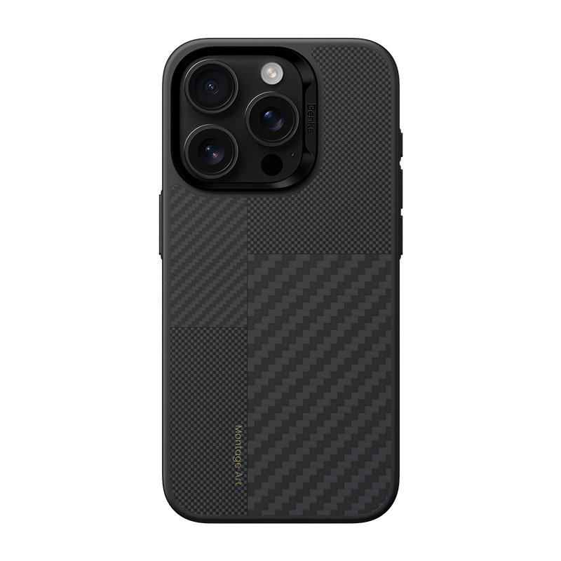 Benks Montage Magnetic Armor Pro Kevlar Case Metal Frame 600D+1500D for Iphone 16 Pro Max black
