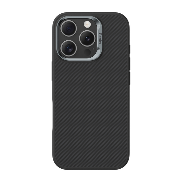 Benks Magnetic Armor Pro Kevlar Case Metal Frame 600D for Iphone 16 Pro black