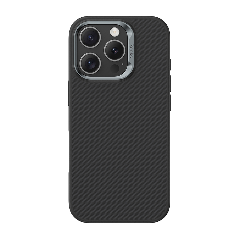 Benks Magnetic Armor Pro Kevlar Case Metal Frame 600D for Iphone 16 Pro black