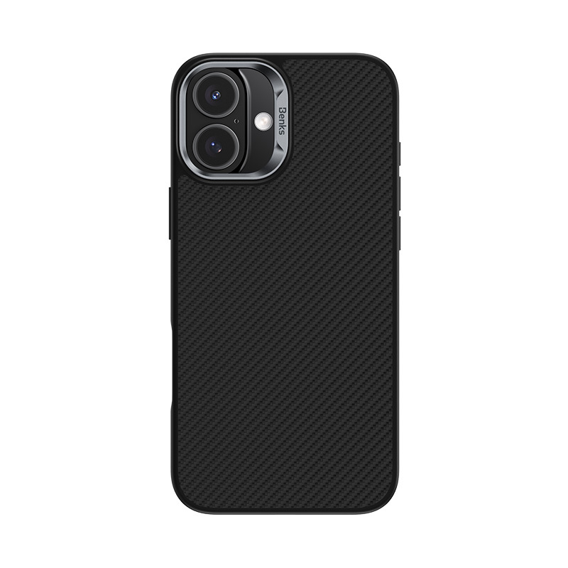 Benks Magnetic Armor Pro Kevlar Case Metal Frame 600D for Iphone 16 Plus black