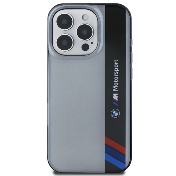 Original Case BMW Motorsport IML Vertical Stripe BMHCP16L23HTFEG for Iphone 16 Pro Grey