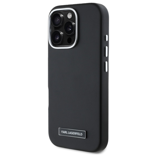 Original Pouch KARL LAGERFELD hardcase FW Metal Plate Magsafe KLHMP16XPGMSRPK for Iphone 16 Pro Max black
