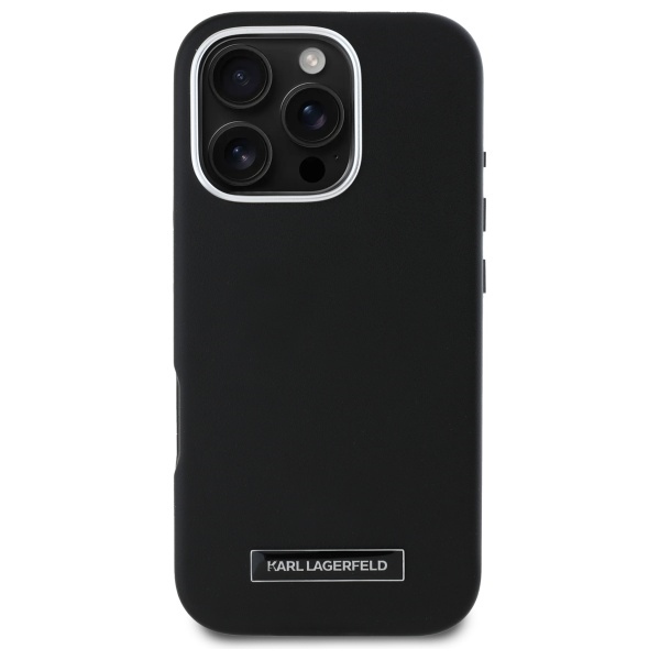 Original Pouch KARL LAGERFELD hardcase FW Metal Plate Magsafe KLHMP16XPGMSRPK for Iphone 16 Pro Max black