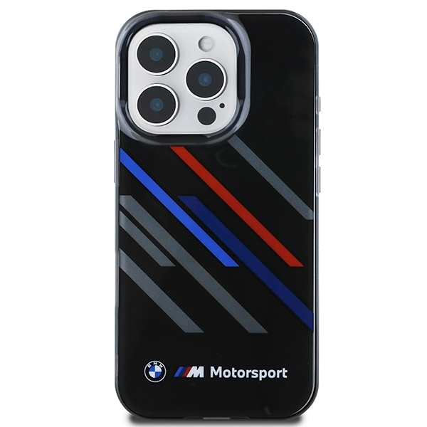 Original Case BMW Motorsport IML Random Stripe BMHCP16X23HTRAK for Iphone 16 Pro Max Black