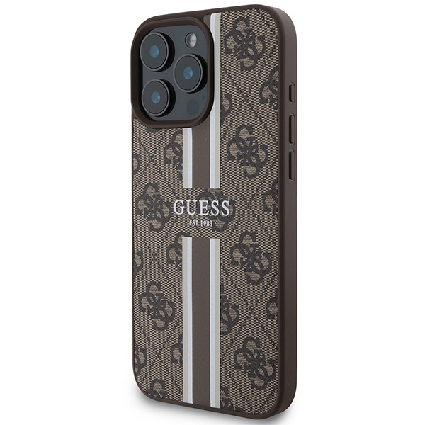 Original Case GUESS hardcase 4G Printed Stripes MagSafe GUHMP16XP4RPSW for Iphone 16 Pro Max brown