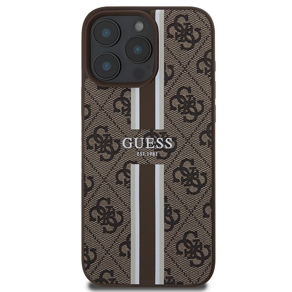 Original Case GUESS hardcase 4G Printed Stripes MagSafe GUHMP16XP4RPSW for Iphone 16 Pro Max brown