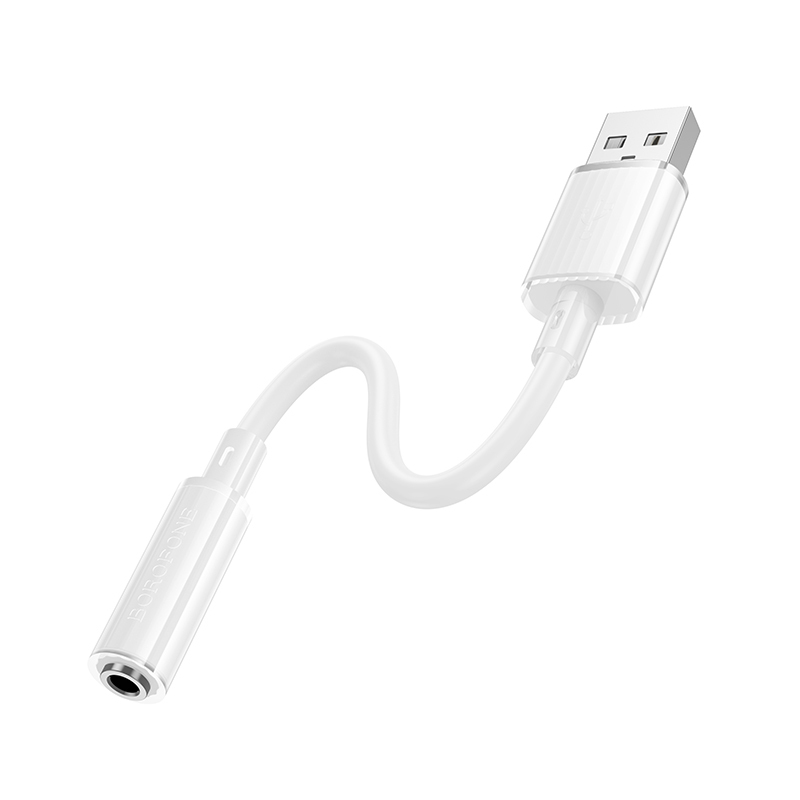 Borofone Adapter BV22 Lemon - USB to jack 3,5mm - white