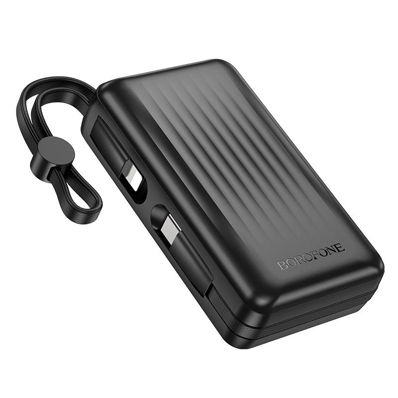 Borofone Power Bank 10000mAh BJ70 Source - Type C - PD 20W with Type C and Lightning cables black