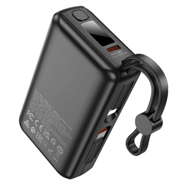 Borofone Power Bank 10000mAh BJ70 Source - Type C - PD 20W with Type C and Lightning cables black